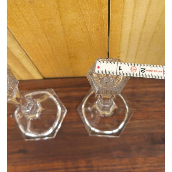 Vintage Pair of Clear Mikasa Lead Crystal Candlesticks - Picture 4 of 6